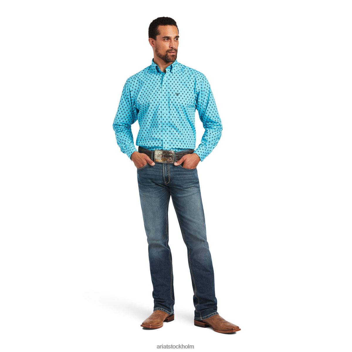 blast Ariat manuel skjorta med klassisk passform ungkarl knappen män F04841129