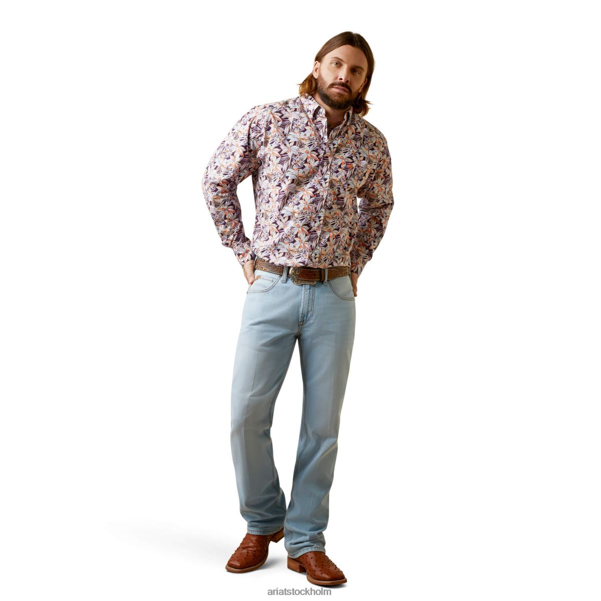 blast Ariat monte monterad skjorta lila män F04841375