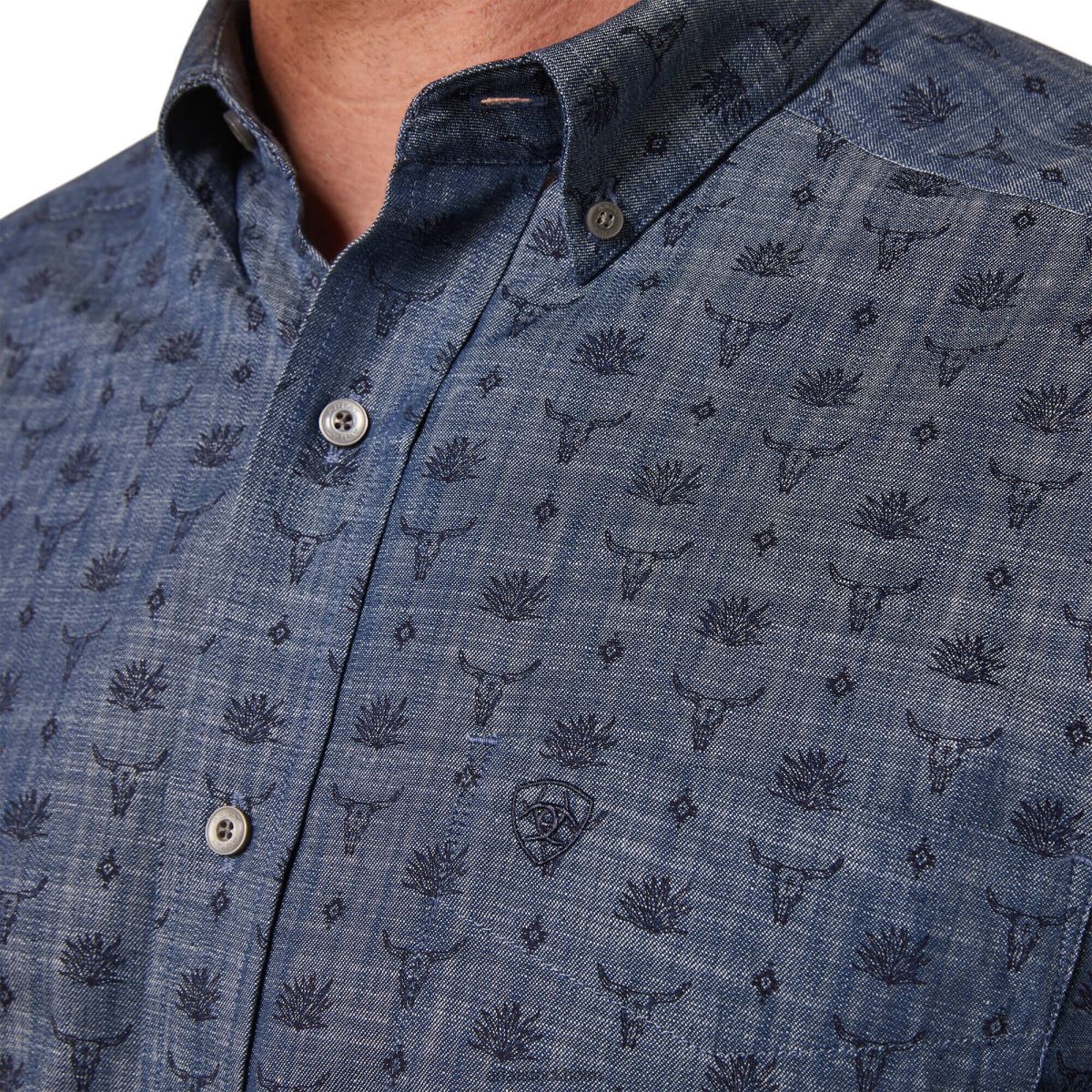 blast Ariat noah skjorta med klassisk passform chambray blå män F04841000