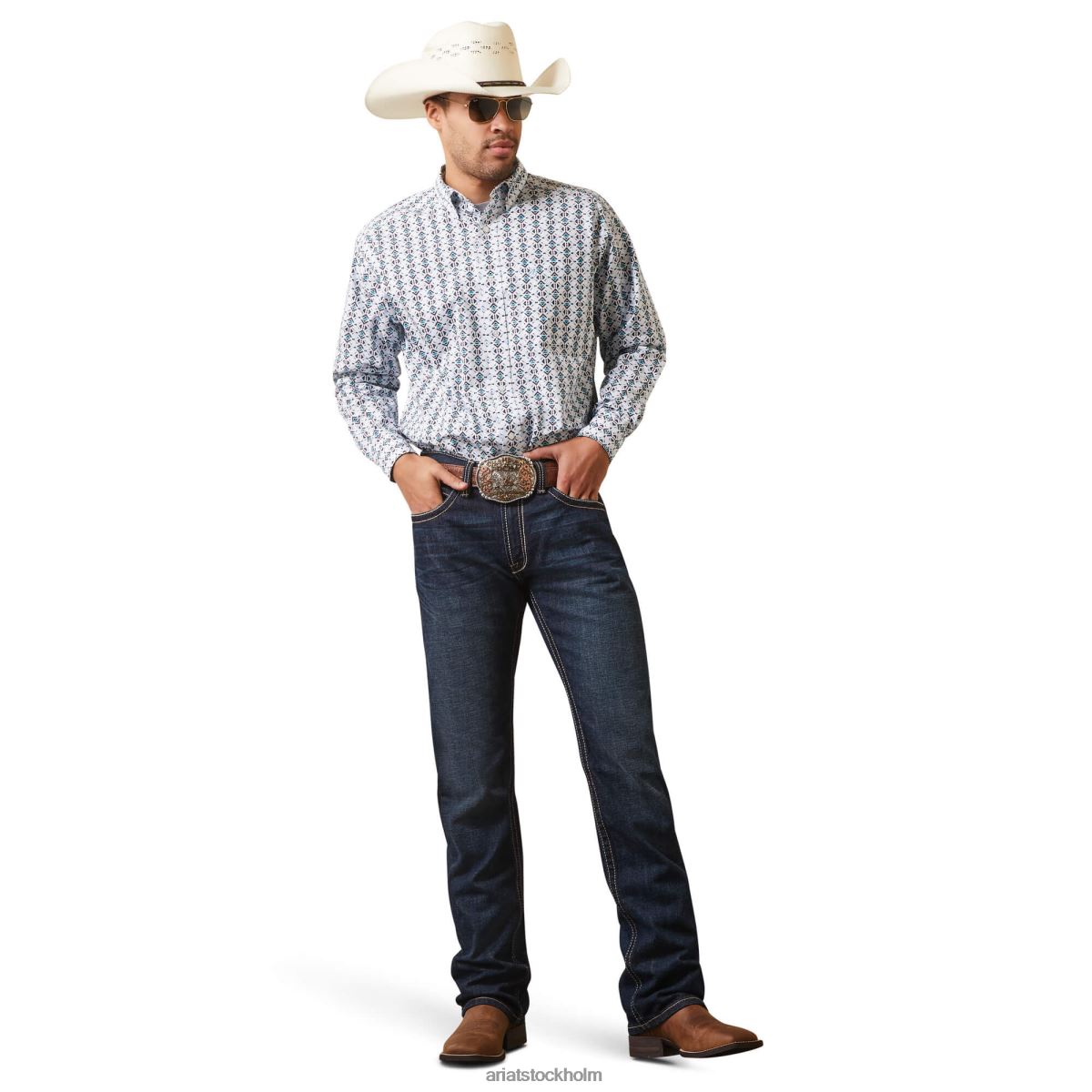 blast Ariat nolan skjorta med klassisk passform vit män F04841298