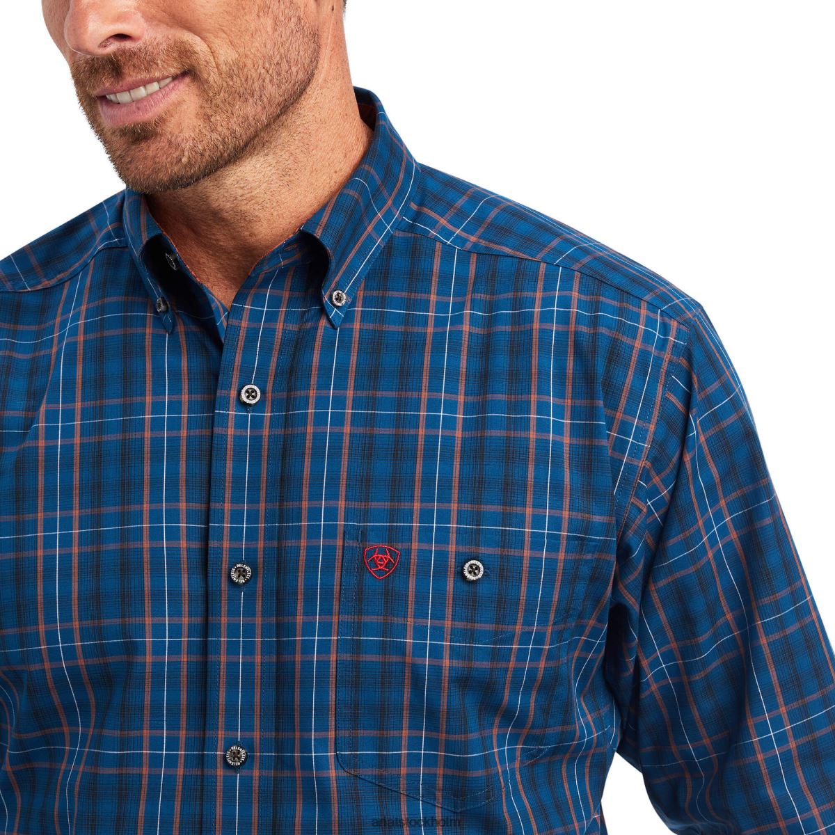 blast Ariat obarmhärtig oförskämd skjorta med klassisk passform i stretch poseiden män F04841306