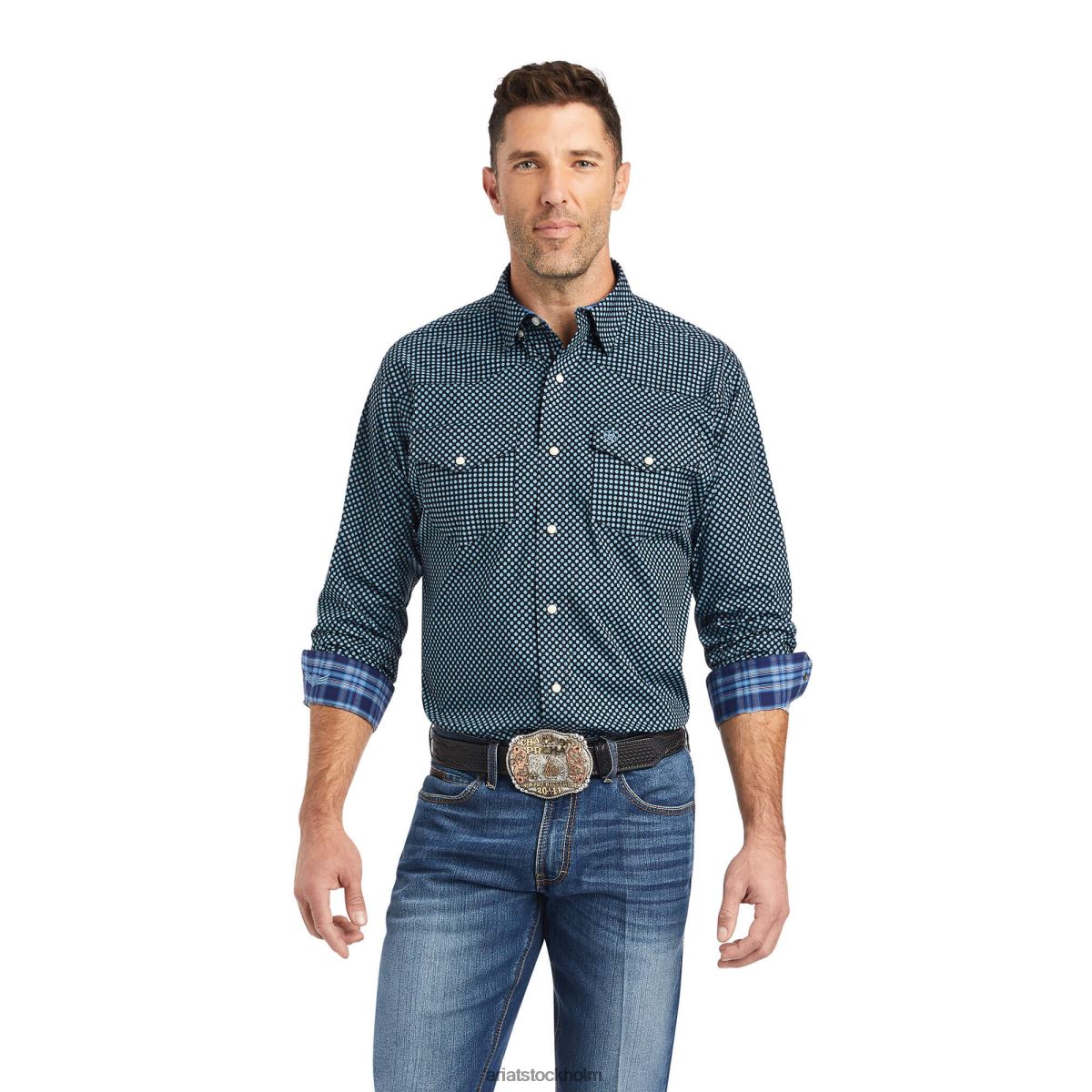 blast Ariat obeveklig sensationell skjorta med klassisk passform i stretch svart män F04841172