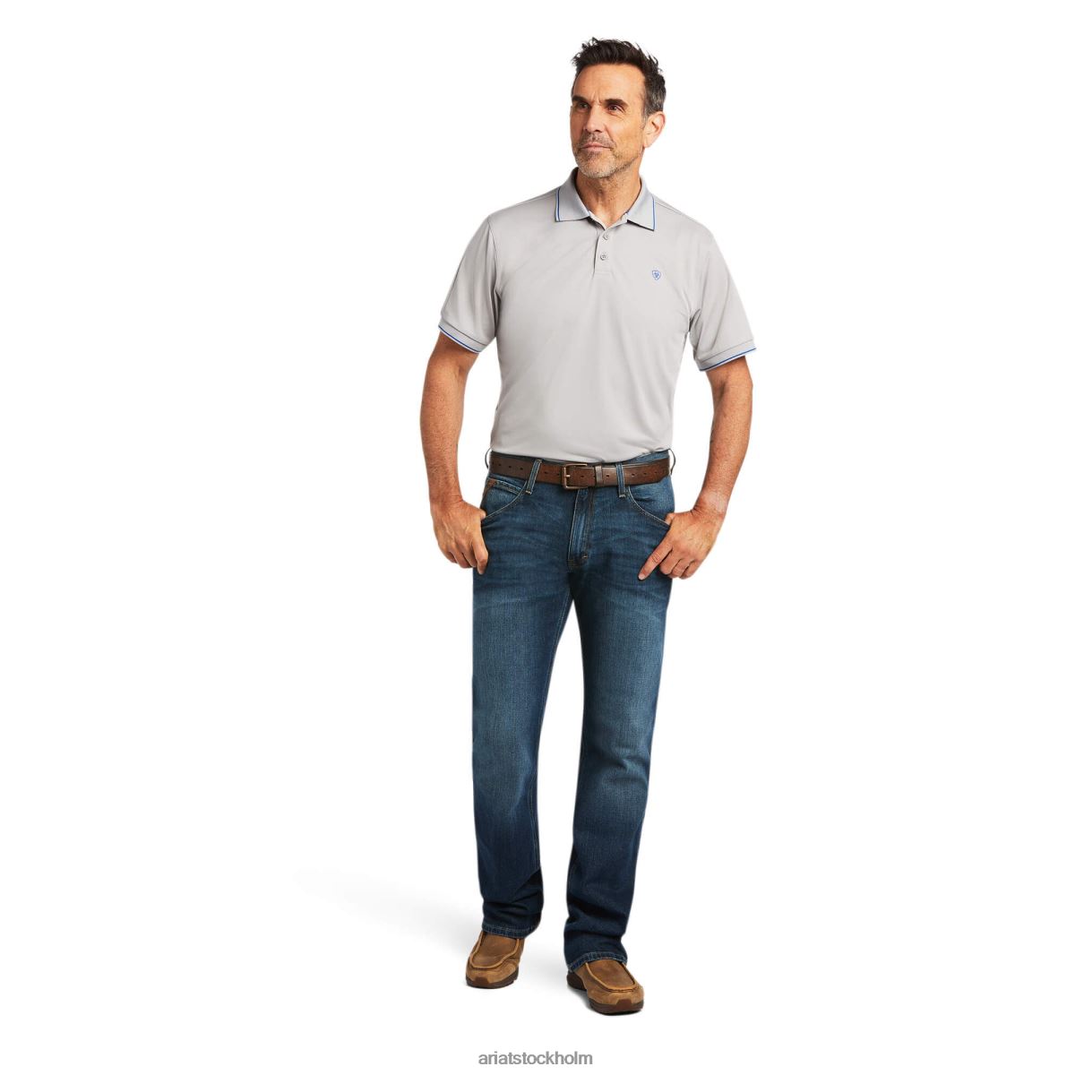 blast Ariat pikétröja med logotyp guldkant män F0484741