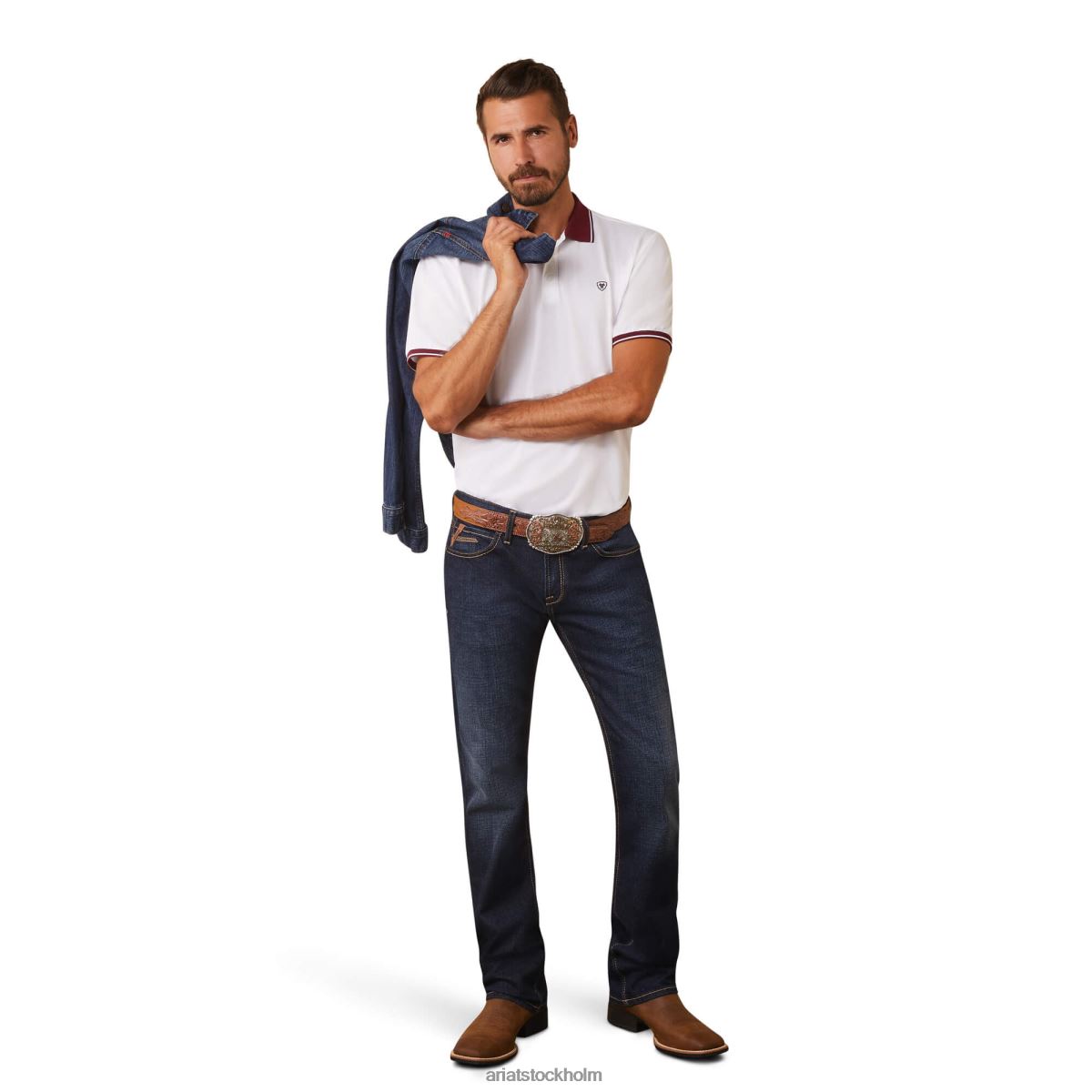 blast Ariat pikétröja med logotyp vit män F0484727