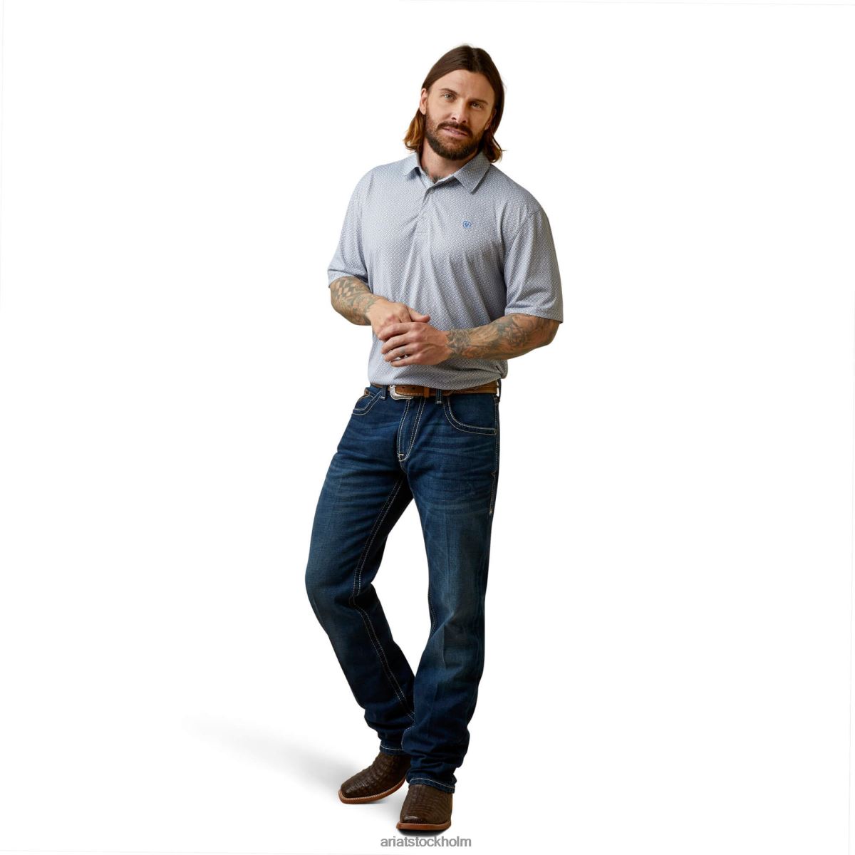 blast Ariat pikétröja överallt med grått män F0484593