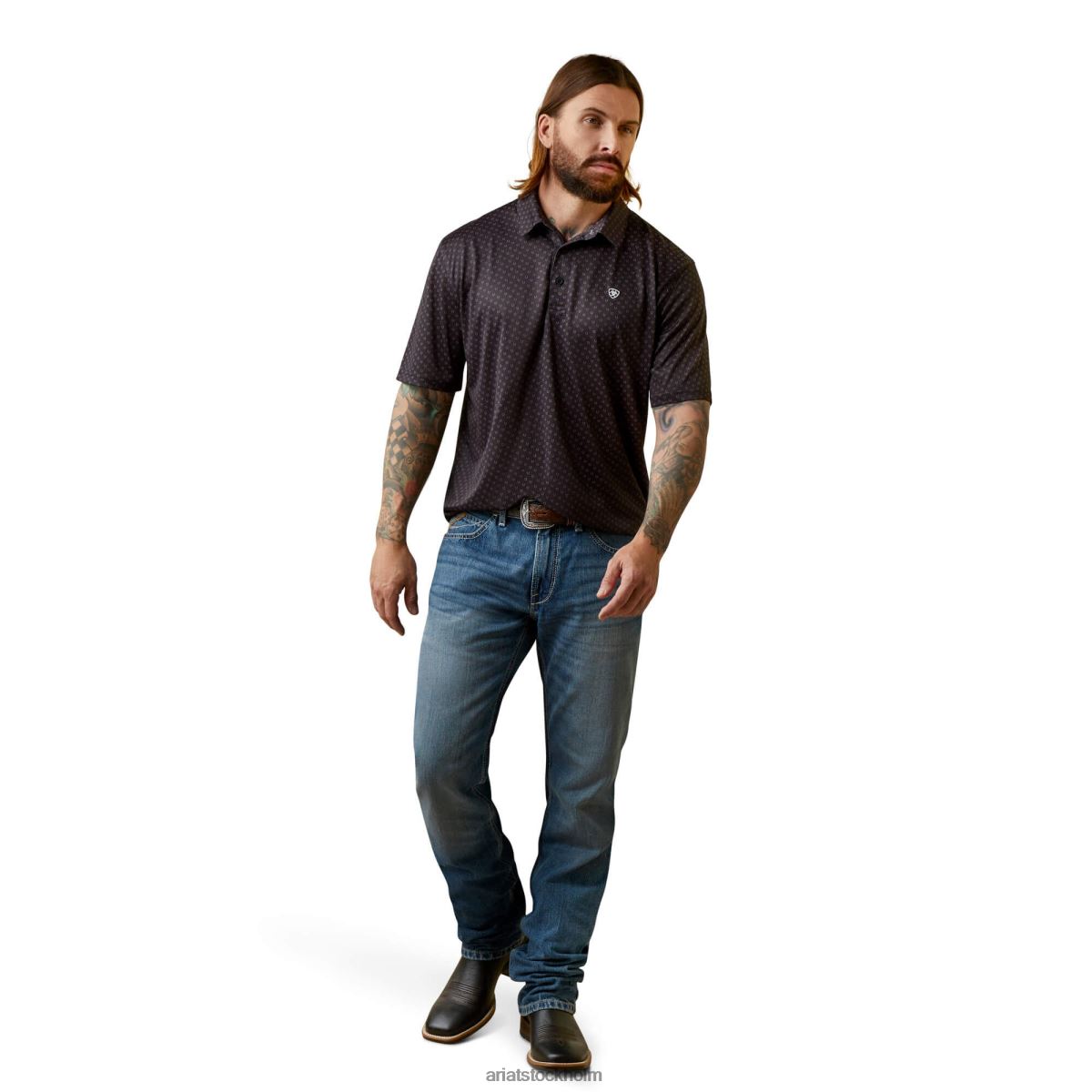 blast Ariat pikétröja överallt svart män F0484567