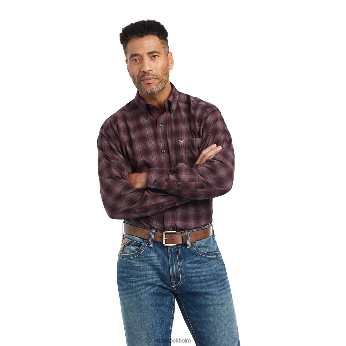 blast Ariat pro-serien William stretch skjorta med klassisk passform zinfandel män F04841210