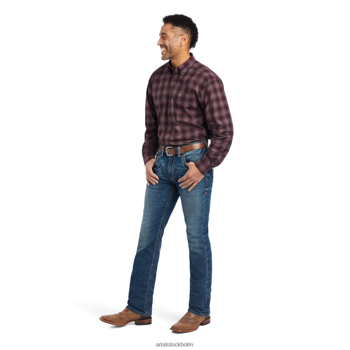 blast Ariat pro-serien William stretch skjorta med klassisk passform zinfandel män F04841210