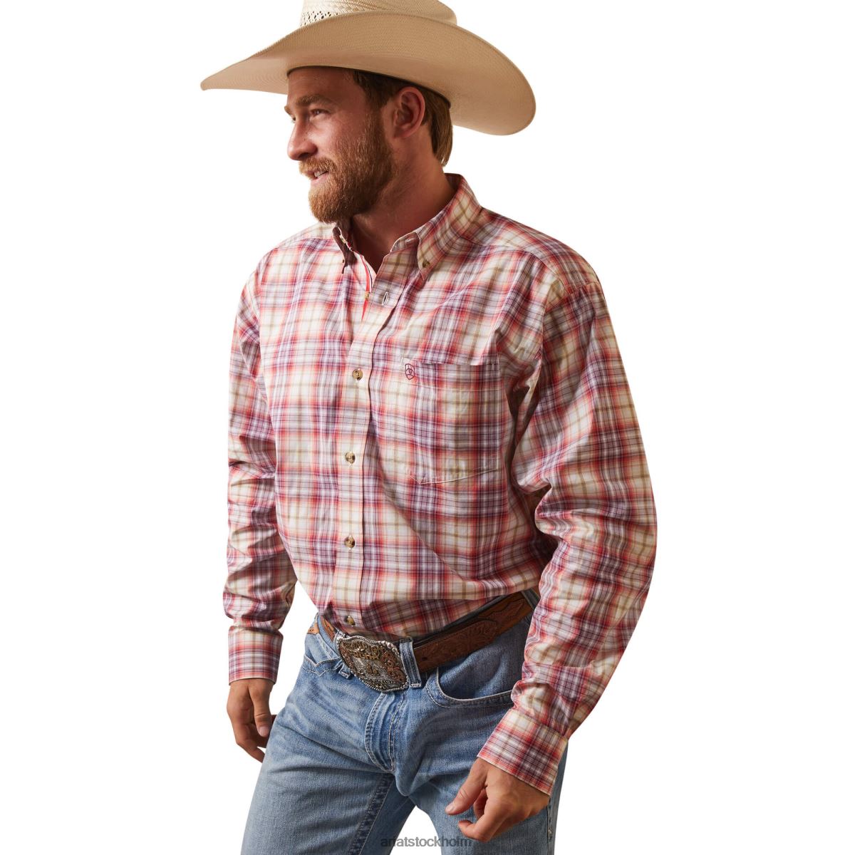 blast Ariat pro-serien derek skjorta med klassisk passform vit män F04841202