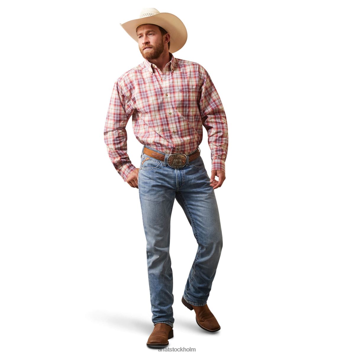 blast Ariat pro-serien derek skjorta med klassisk passform vit män F04841202