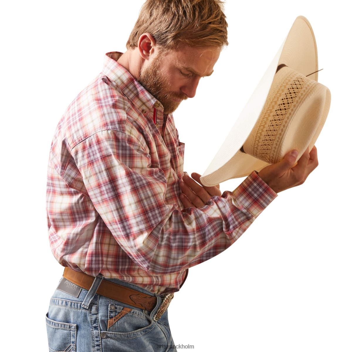 blast Ariat pro-serien derek skjorta med klassisk passform vit män F04841202