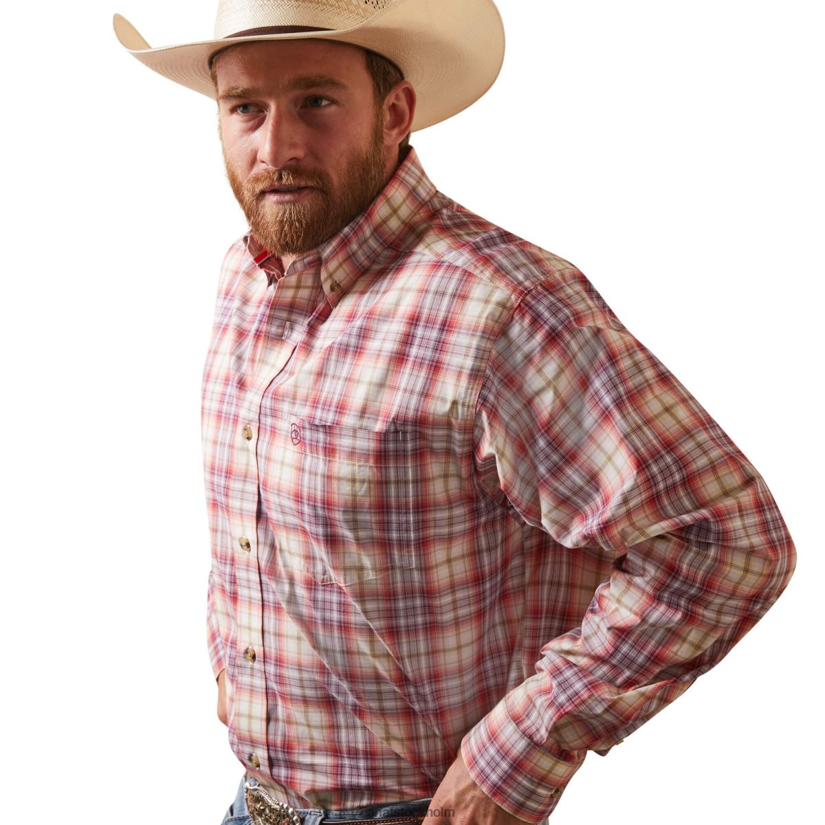 blast Ariat pro-serien derek skjorta med klassisk passform vit män F04841202