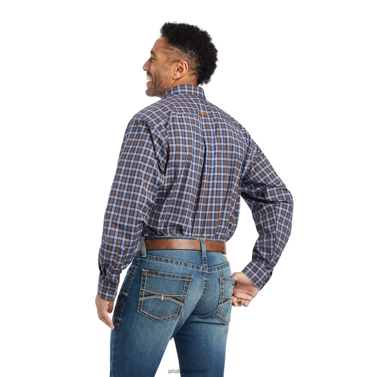 blast Ariat pro-serien giacomo stretch skjorta med klassisk passform gods blå män F04841153