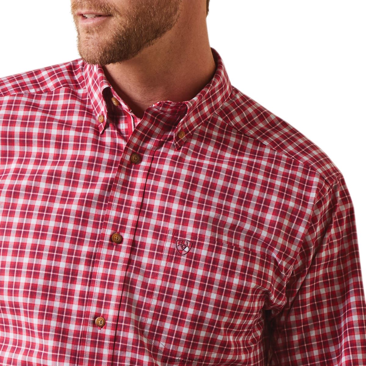 blast Ariat pro-serien indiana figursydd skjorta rosröd män F04841168