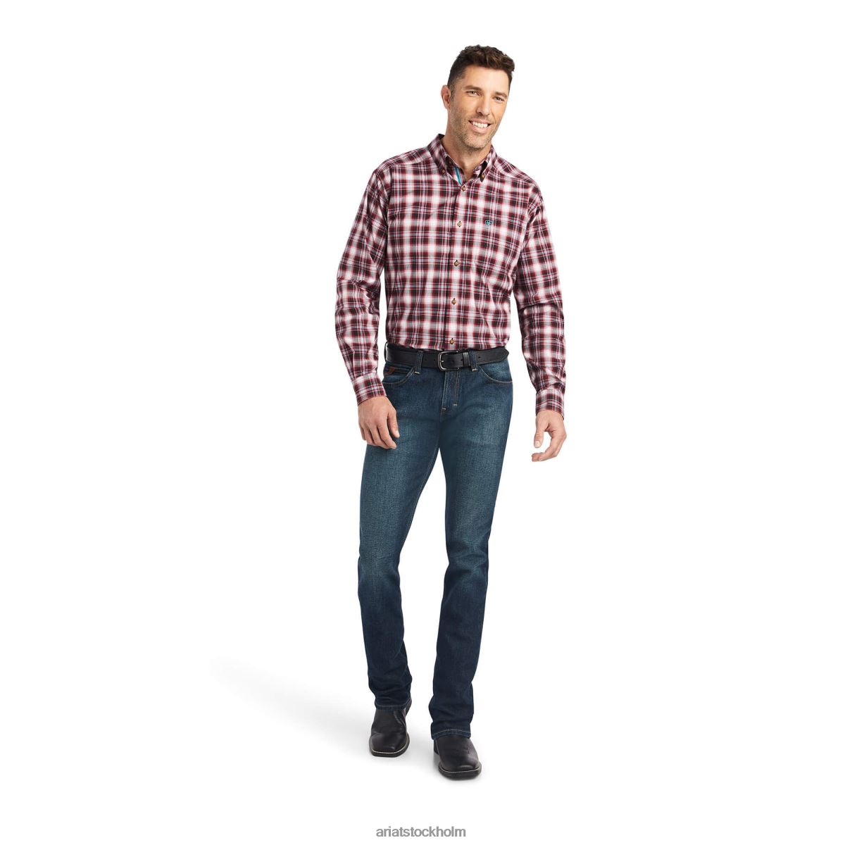 blast Ariat pro-serien kenneth stretchformad skjorta snösparv män F04841201