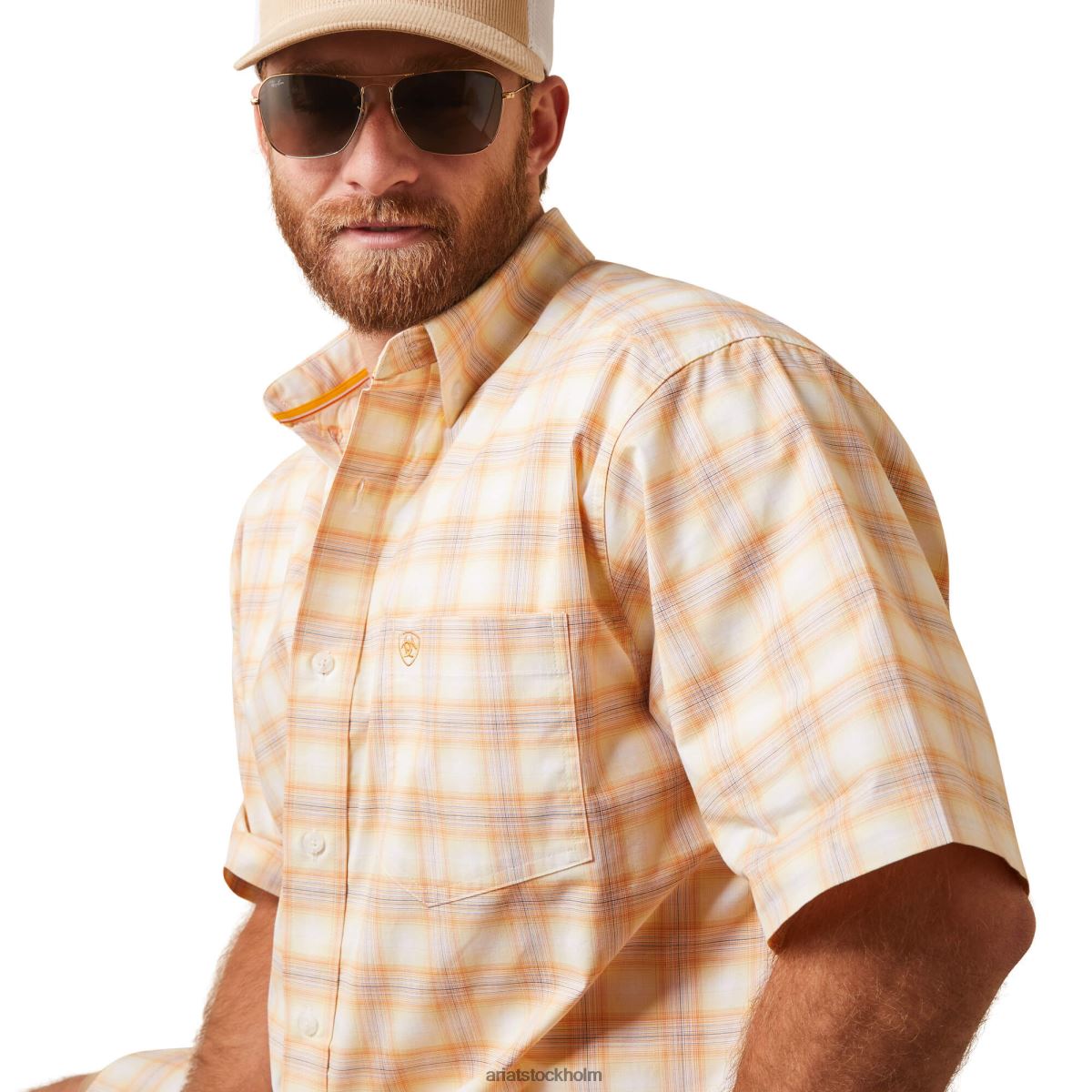 blast Ariat pro-serien koa skjorta med klassisk passform gyllene stav män F04841006