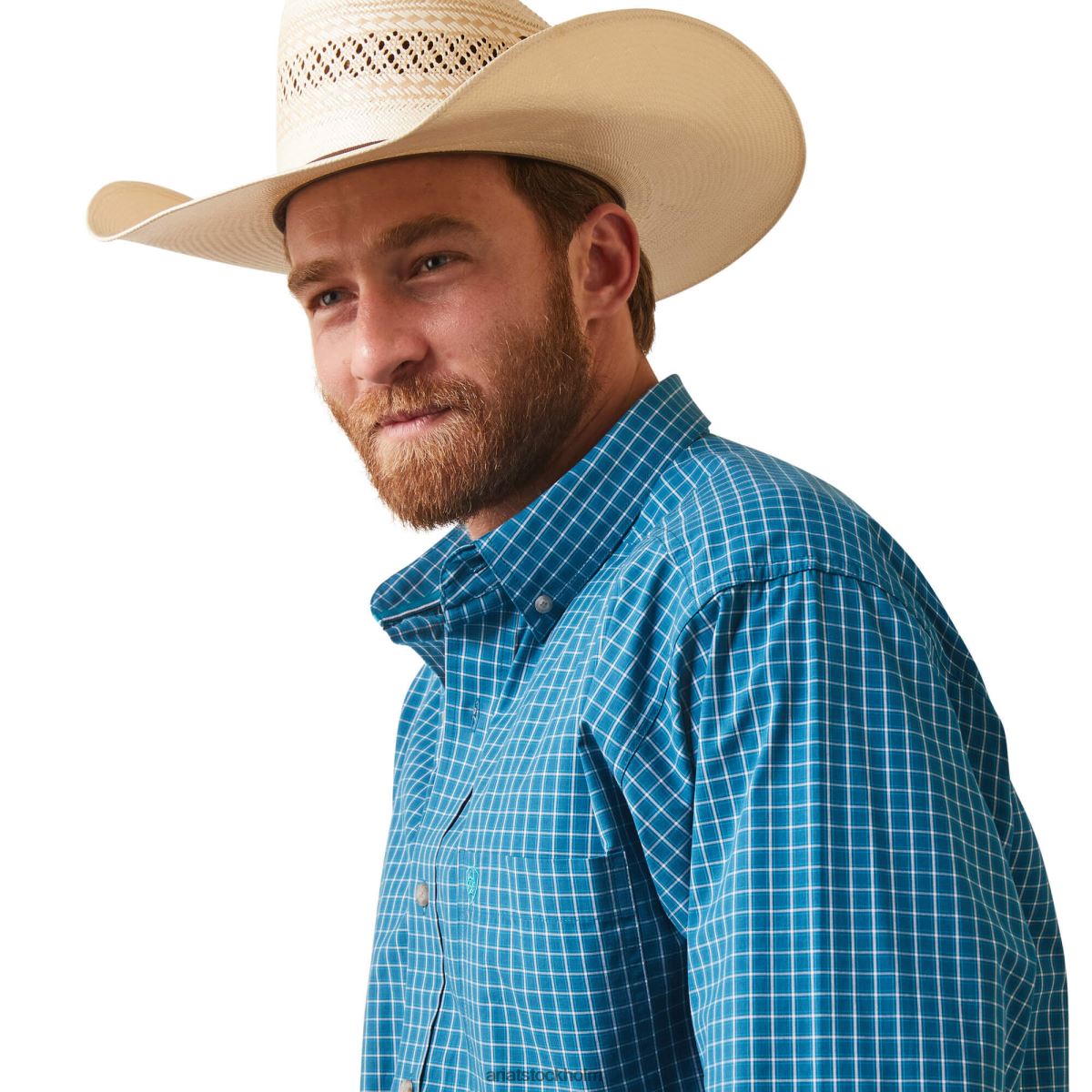 blast Ariat pro serien kyzer monterad skjorta lyons blå män F04841105