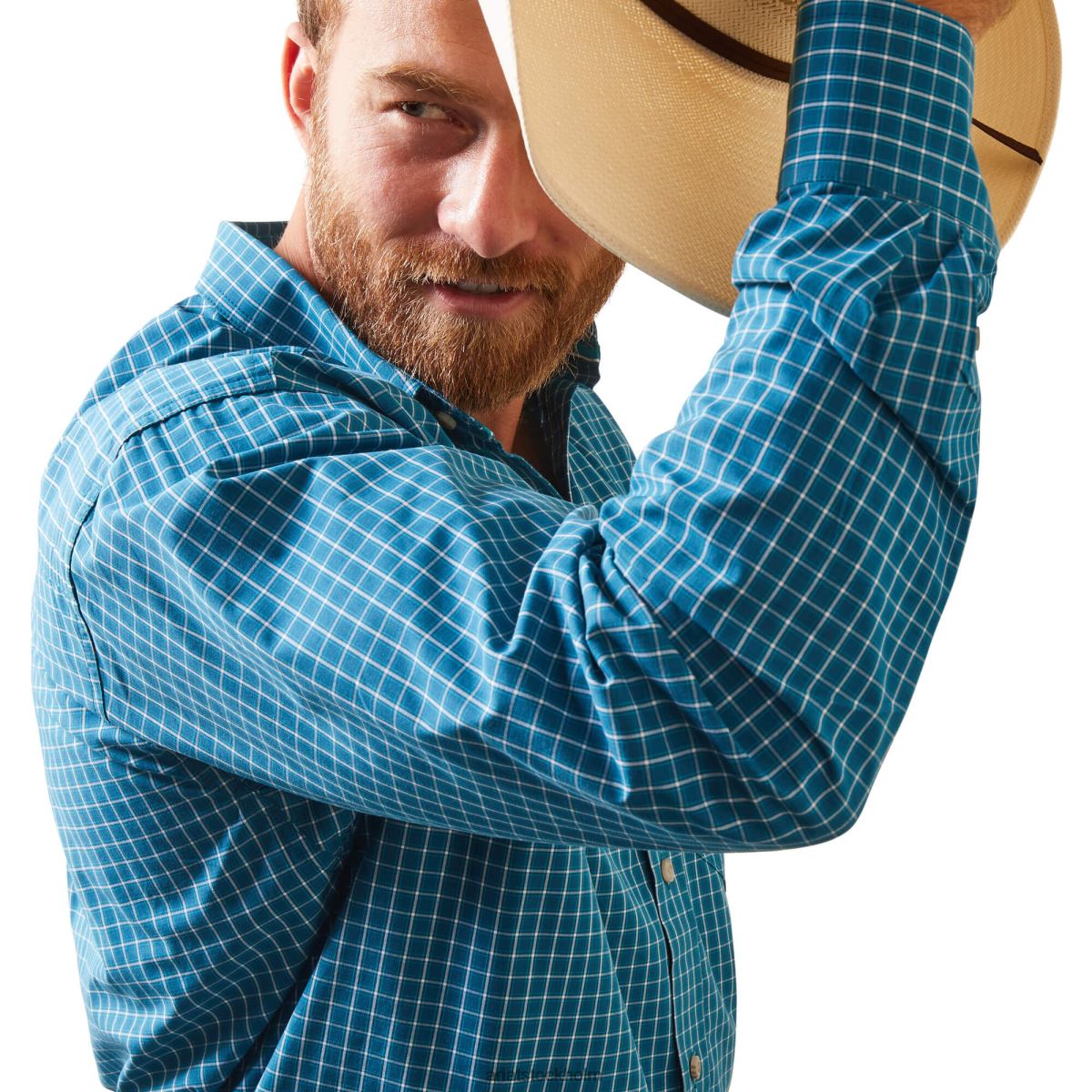 blast Ariat pro serien kyzer monterad skjorta lyons blå män F04841105