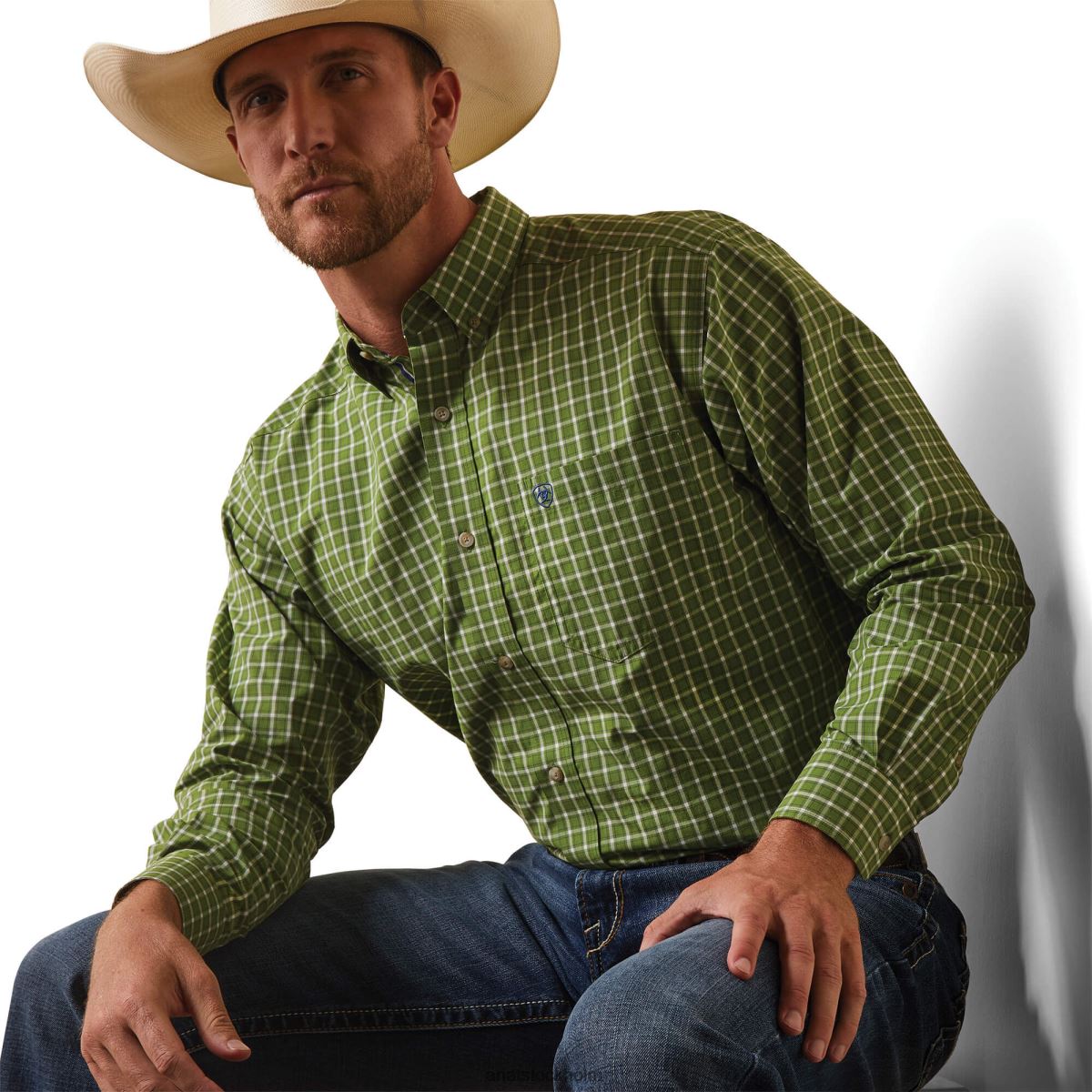 blast Ariat pro-serien lennox skjorta med klassisk passform grön män F04841294