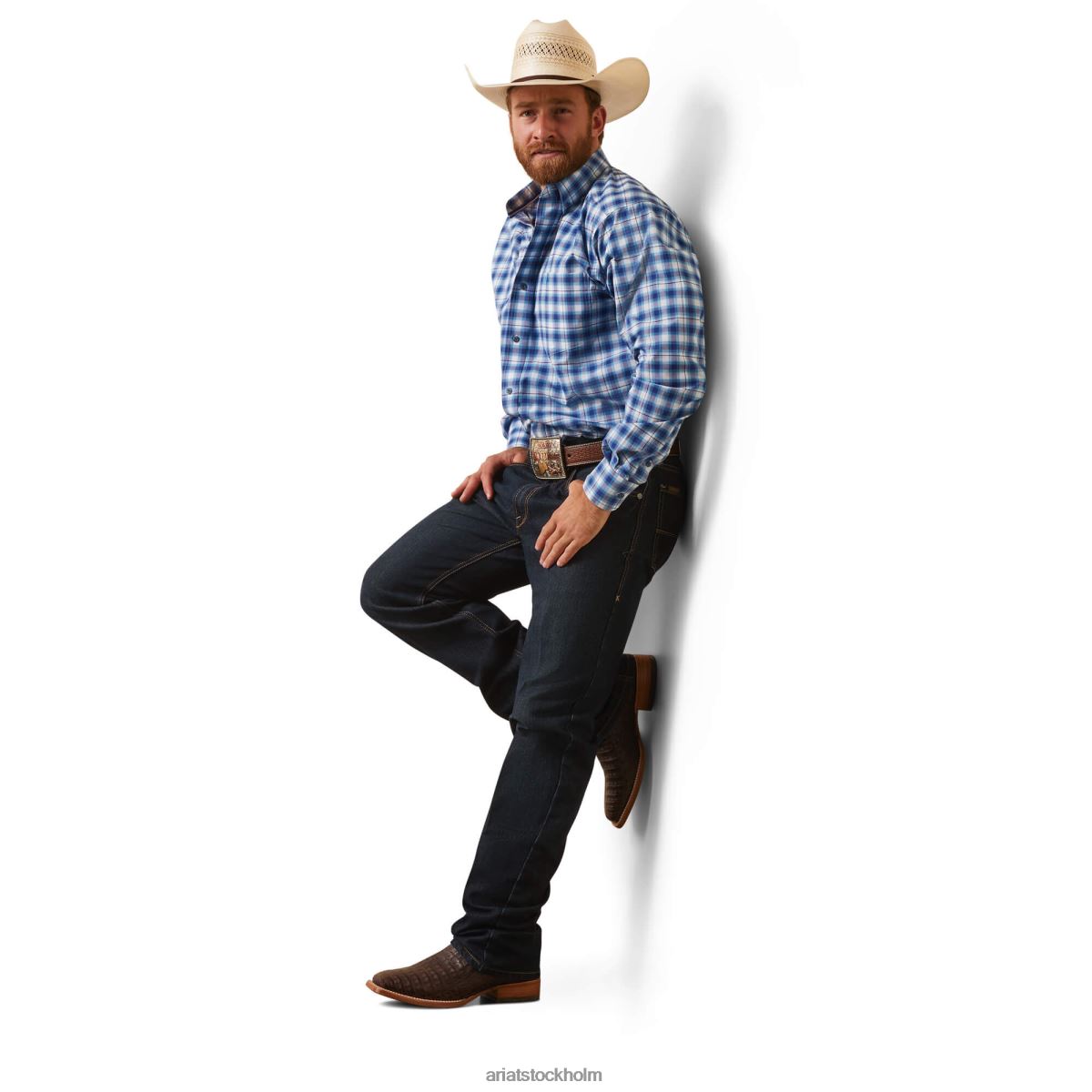 blast Ariat pro serien lex fitted skjorta vit män F04841112