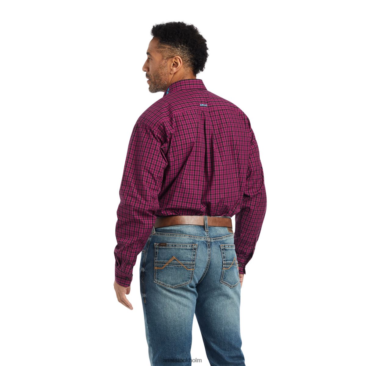 blast Ariat pro-serien team cooper skjorta med klassisk passform betor röd män F04841212