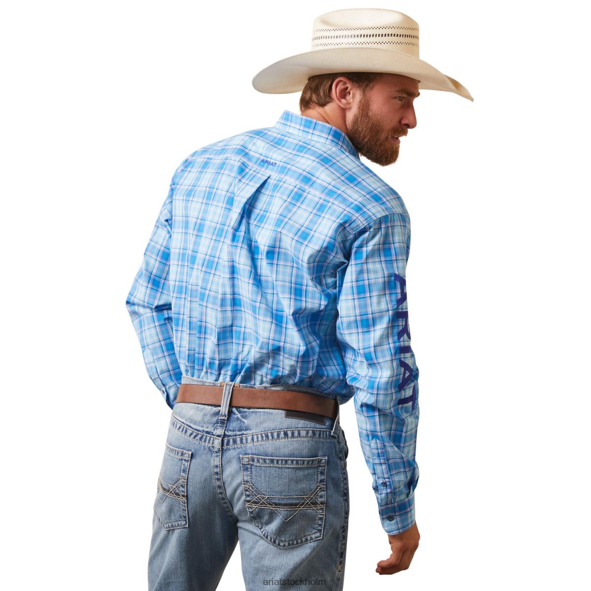 blast Ariat pro-serien team hogan skjorta med klassisk passform blå män F04841070