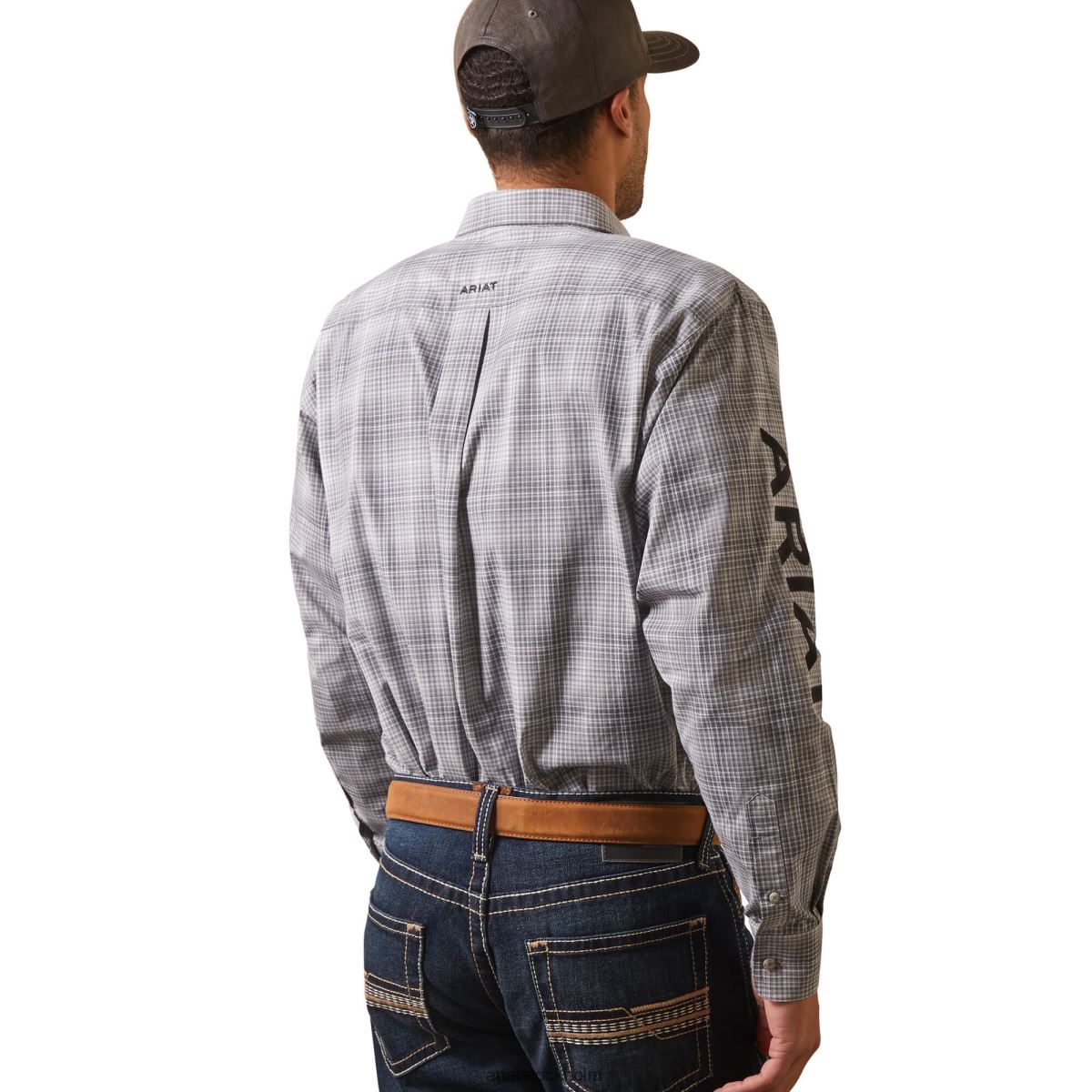 blast Ariat pro-serien team houston skjorta med klassisk passform grå män F04841048
