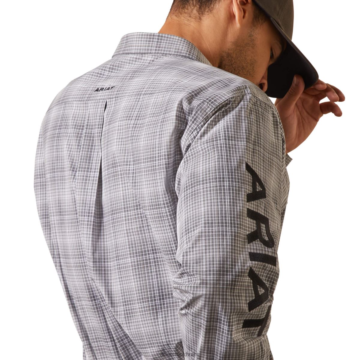 blast Ariat pro-serien team houston skjorta med klassisk passform grå män F04841048