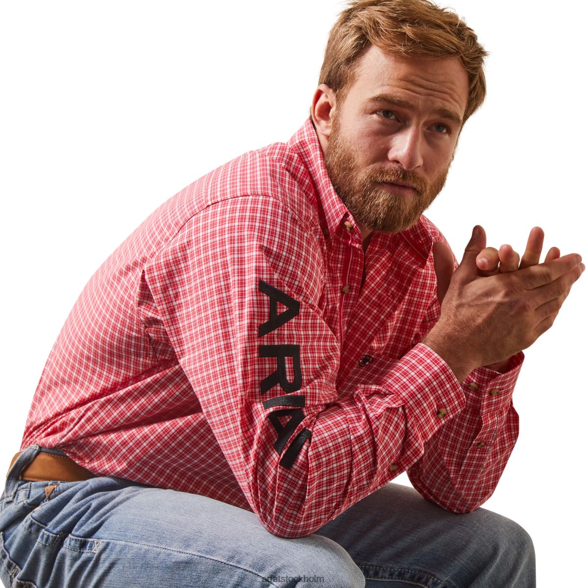 blast Ariat pro-serien team saul skjorta med klassisk passform röd män F04841175