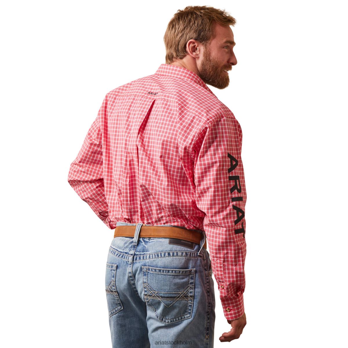 blast Ariat pro-serien team saul skjorta med klassisk passform röd män F04841175