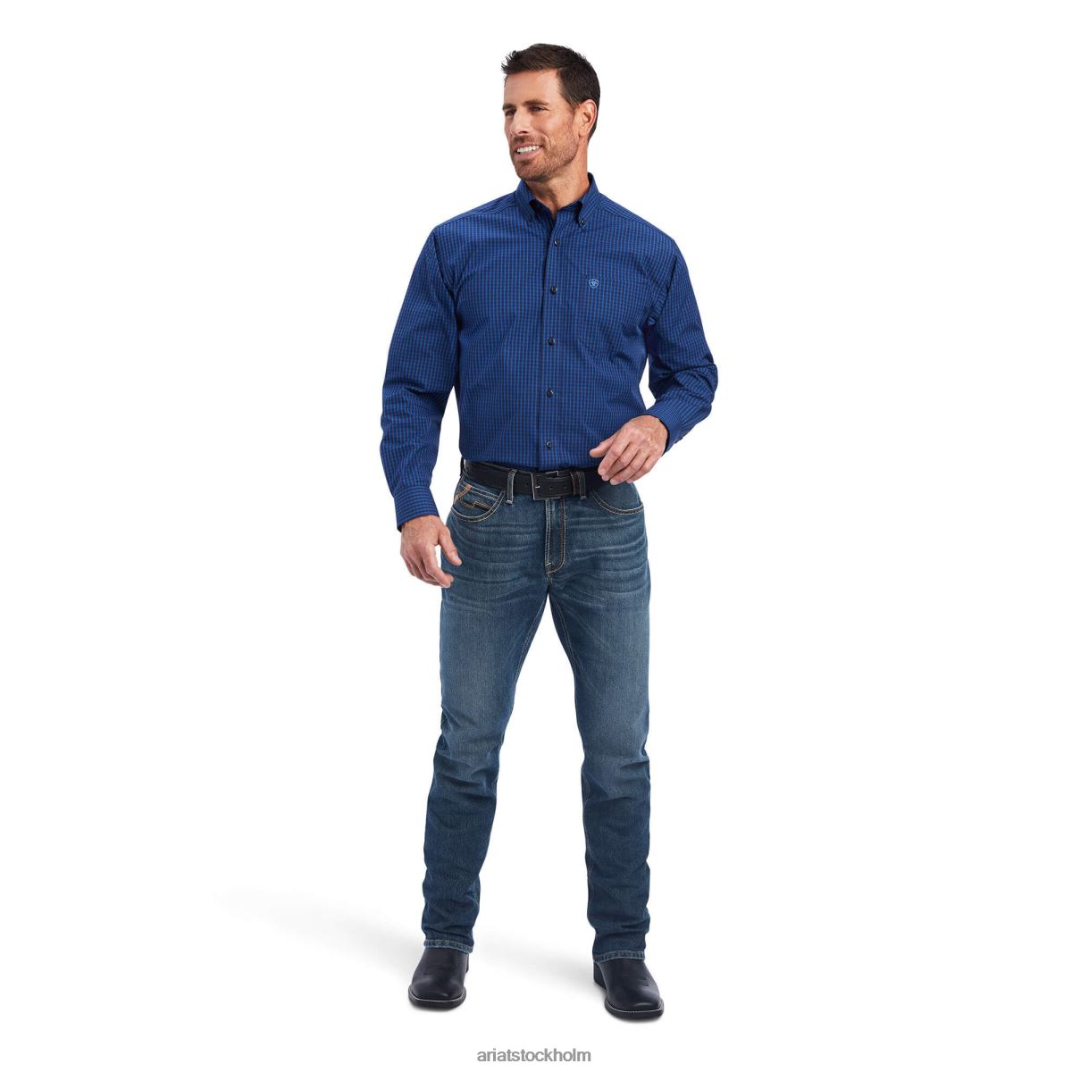 blast Ariat pro series nelson skjorta med klassisk passform maritim blå män F04841087