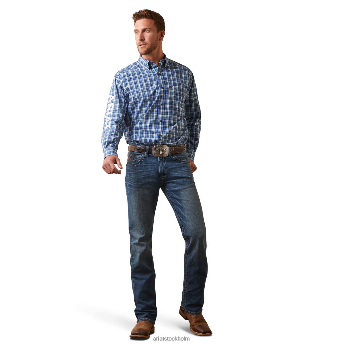 blast Ariat pro series team samson skjorta i klassisk passform blå män F04841257