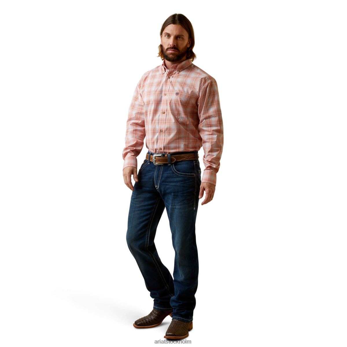 blast Ariat proffs serien bemanning monterad skjorta orange män F04841377