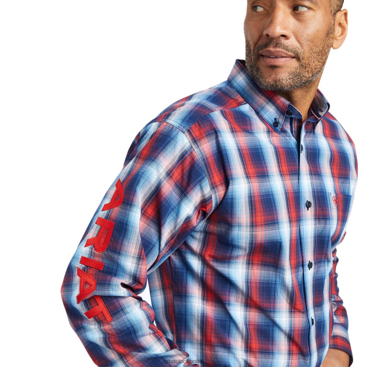 blast Ariat proffsserien team corey monterad skjorta svart män F04841158