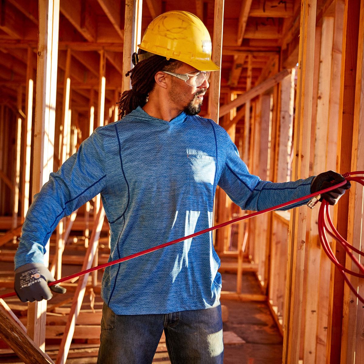 blast Ariat rebar evolution solskjorta med luva djupt vatten män F0484827