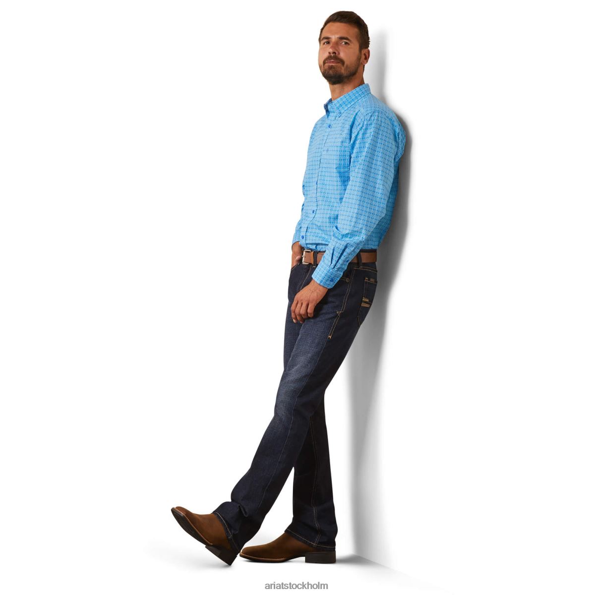 blast Ariat sjömonterad skjorta blå grotta män F04841344