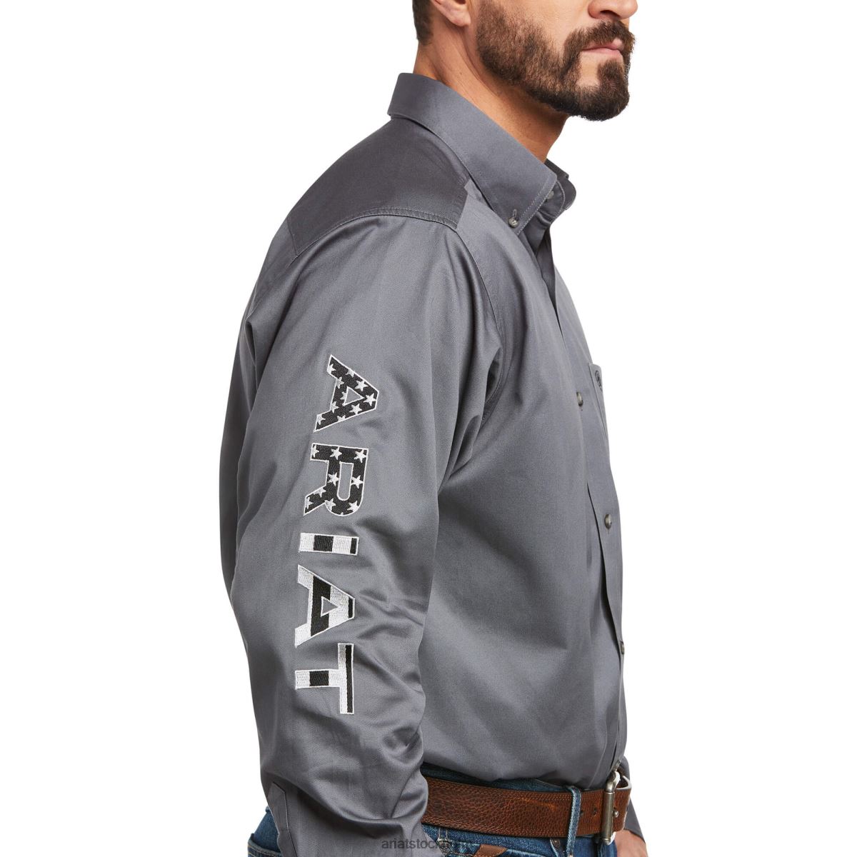 blast Ariat skjorta i klassisk passform med teamlogotyp tyst skugga män F0484951