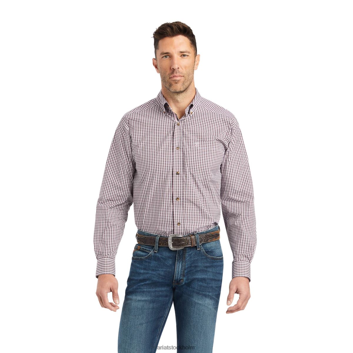 blast Ariat skjorta i pro-serien francis klassisk passform rödvin män F04841205