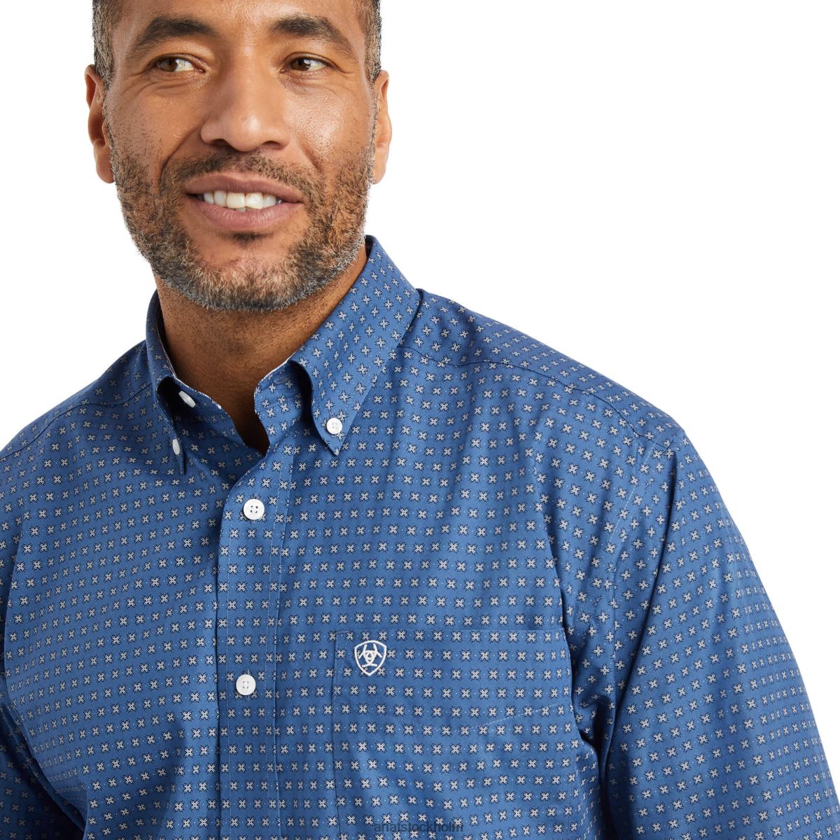 blast Ariat skrynkelfri eaden passform skjorta äkta flottan män F04841004