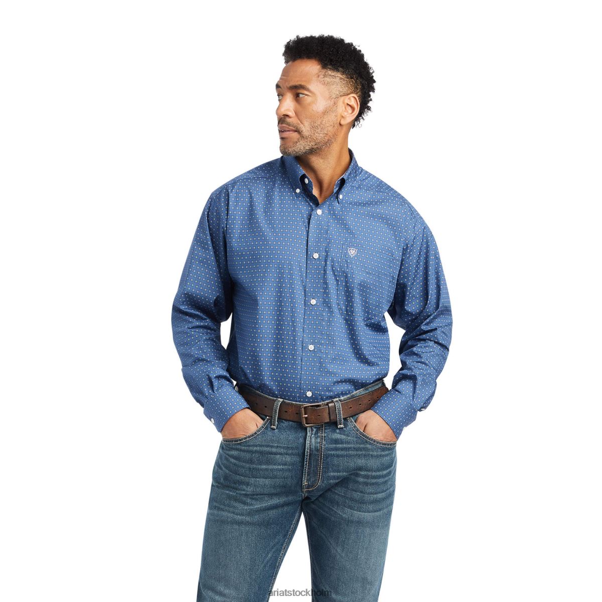 blast Ariat skrynkelfri eaden skjorta med klassisk passform äkta flottan män F04841093