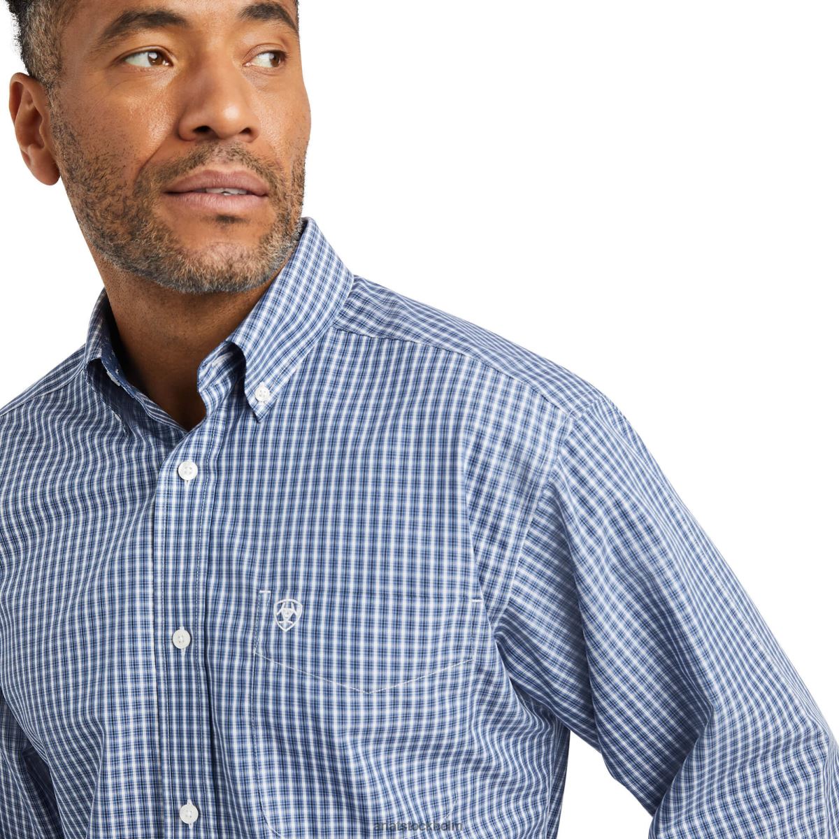 blast Ariat skrynkelfri ellison passform skjorta äkta flottan män F04841128