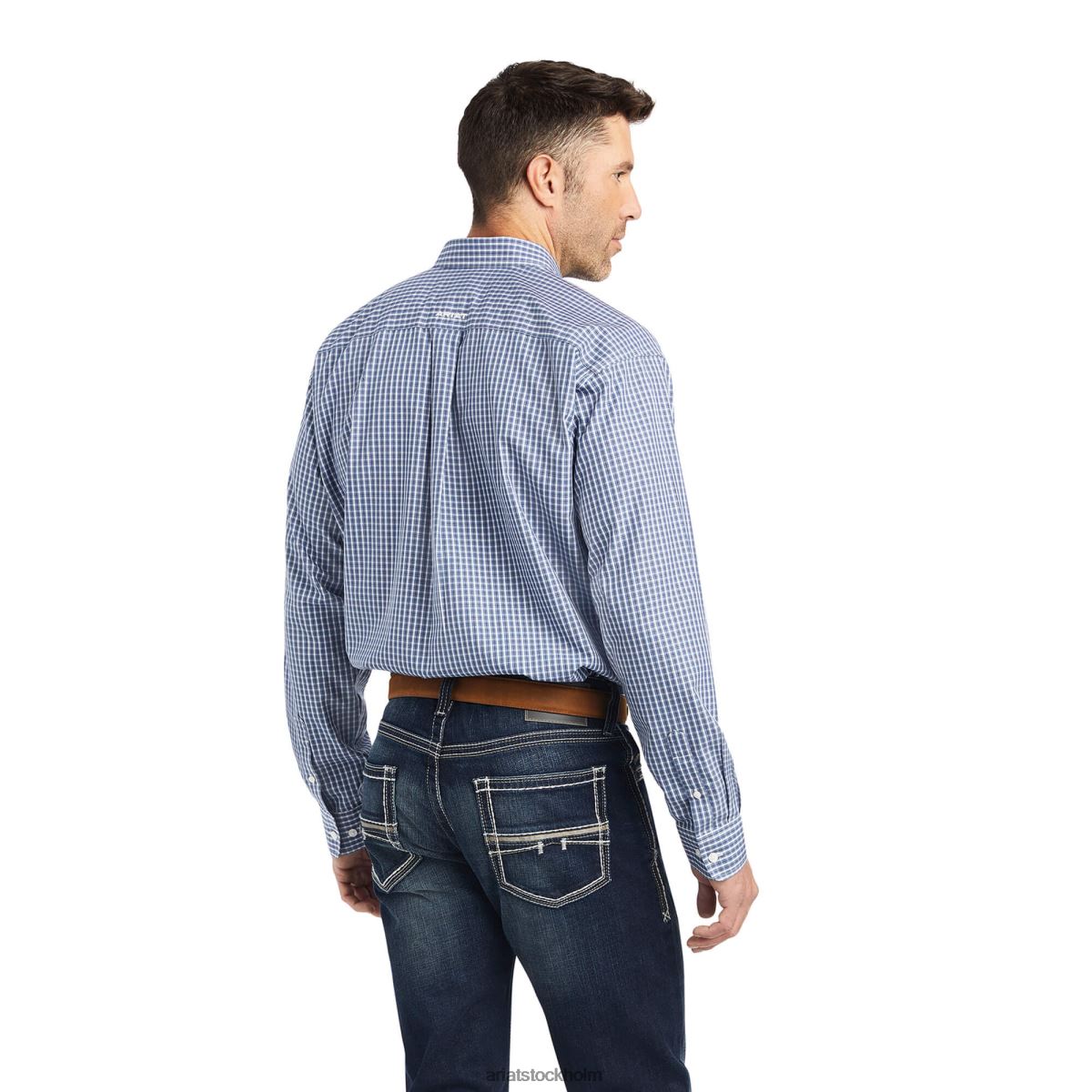 blast Ariat skrynkelfri ellison skjorta med klassisk passform äkta flottan män F04841079
