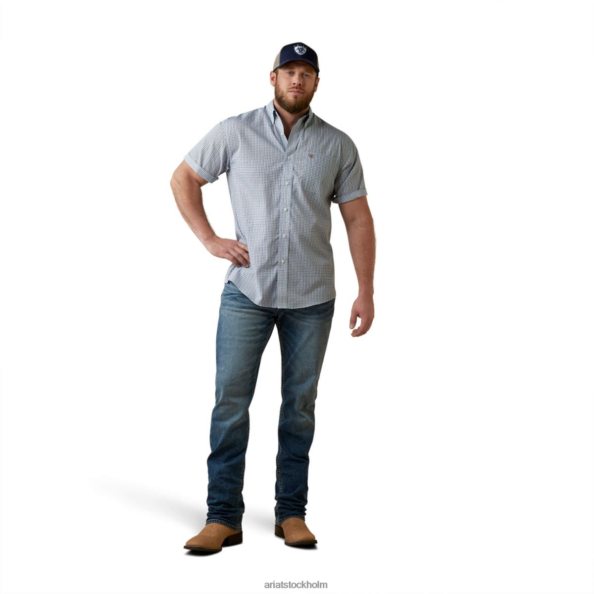 blast Ariat skrynkelfri eron skjorta med klassisk passform vit män F04841368