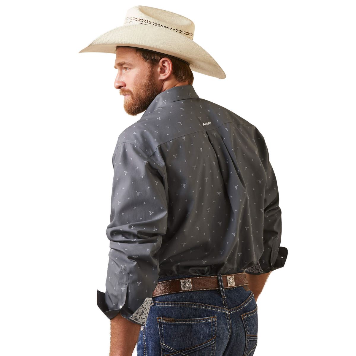 blast Ariat skrynkelfri faraz skjorta med klassisk passform vittrad skiffer män F0484944