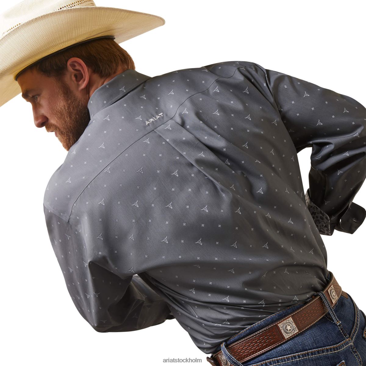 blast Ariat skrynkelfri faraz skjorta med klassisk passform vittrad skiffer män F0484944