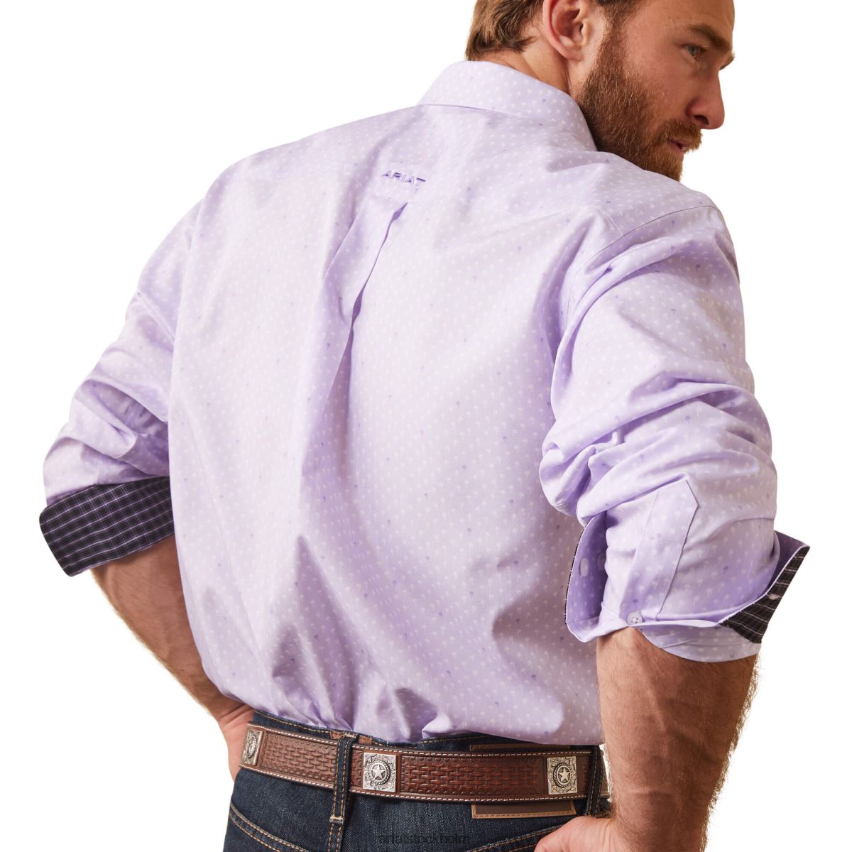 blast Ariat skrynkelfri flynn tröja lavendel skiff män F0484969