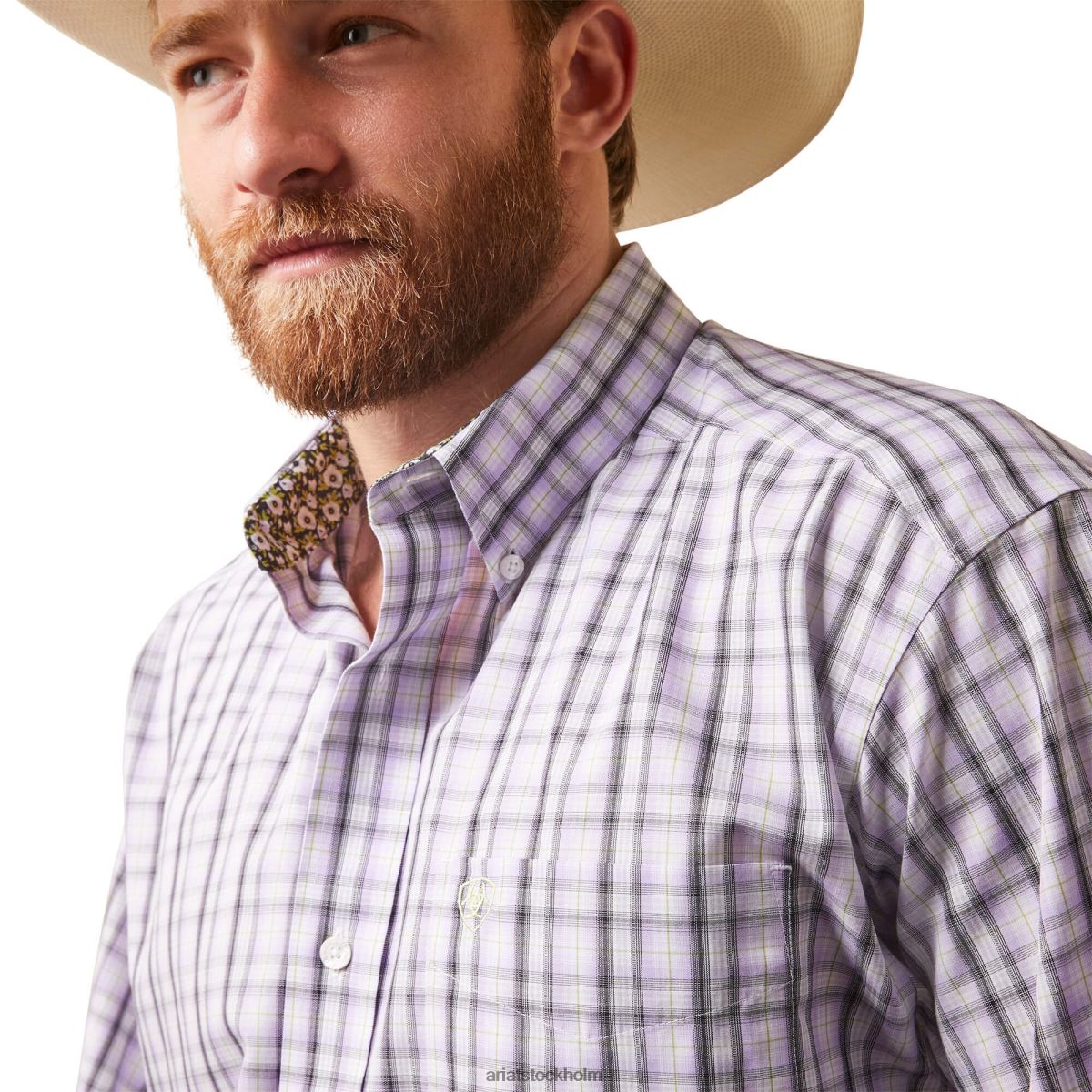 blast Ariat skrynkelfri francois skjorta med klassisk passform lavendel skiff män F04841046