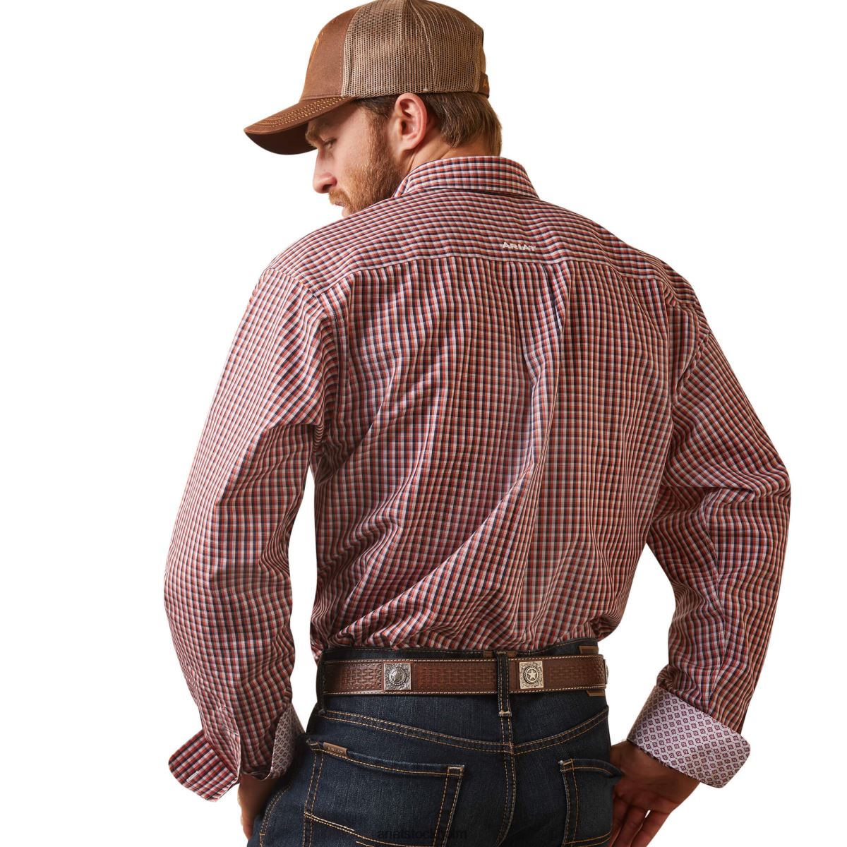 blast Ariat skrynkelfri omari-tröja crimson svart män F04841009