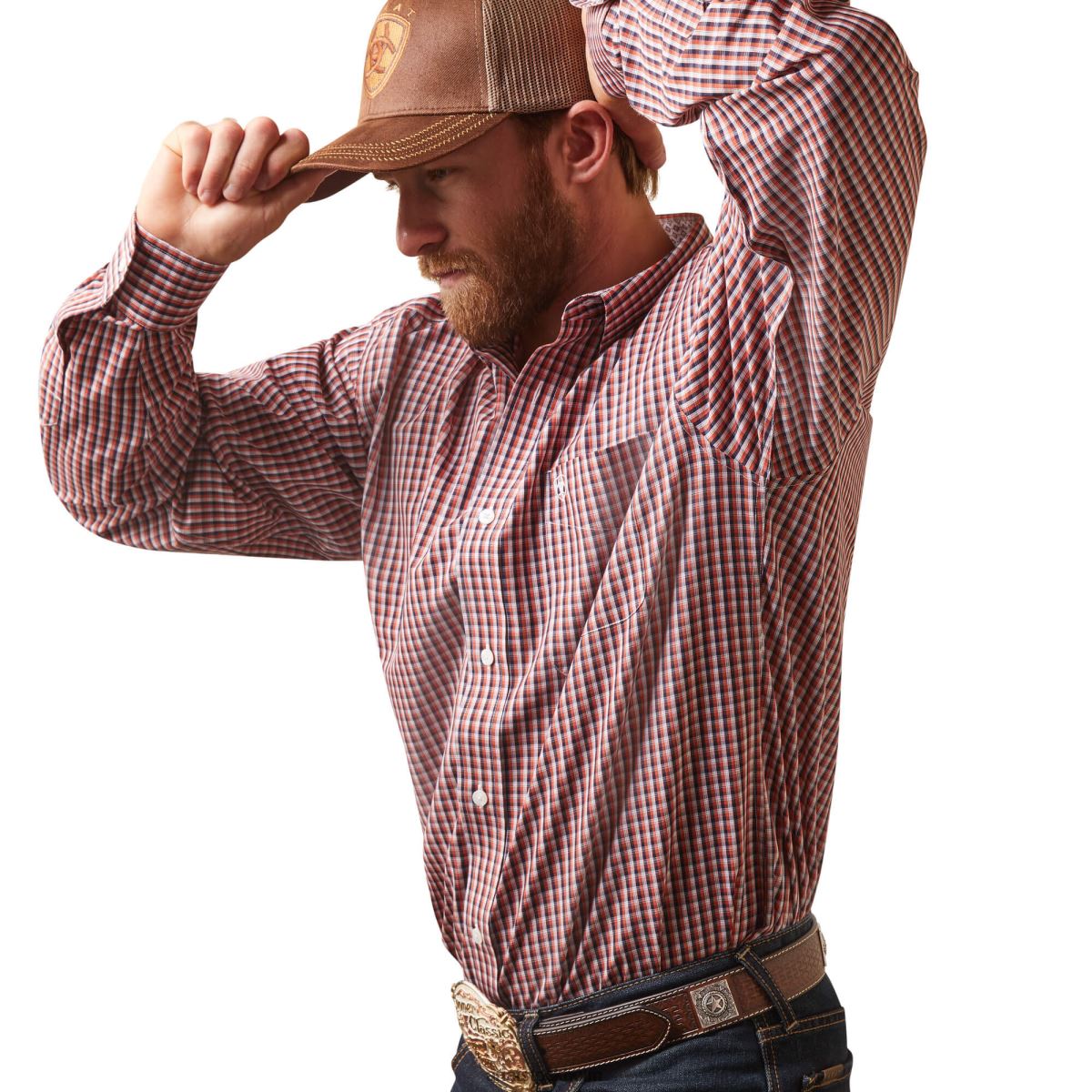 blast Ariat skrynkelfri omari-tröja crimson svart män F04841009