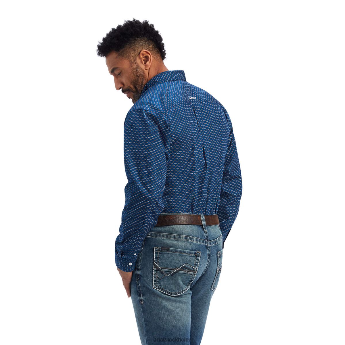 blast Ariat skrynkelfri skjorta i sterling poseidon män F0484955